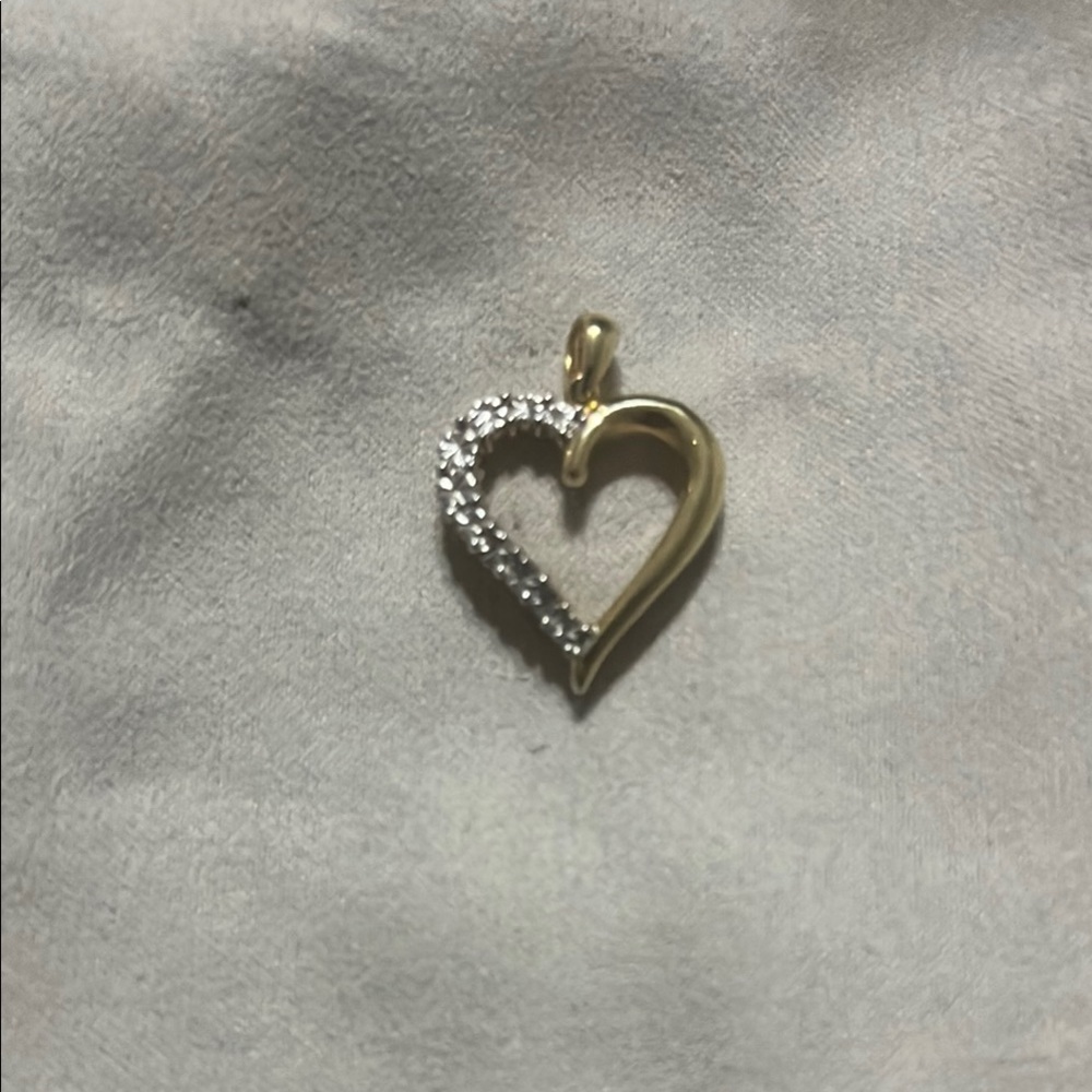 Elegant Gold and Silver Heart Pendant